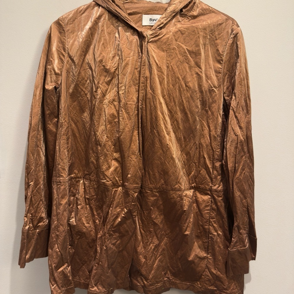 B.yu Italian Metallic Copper Utility Designer Retro Jacket Size Small Women’s